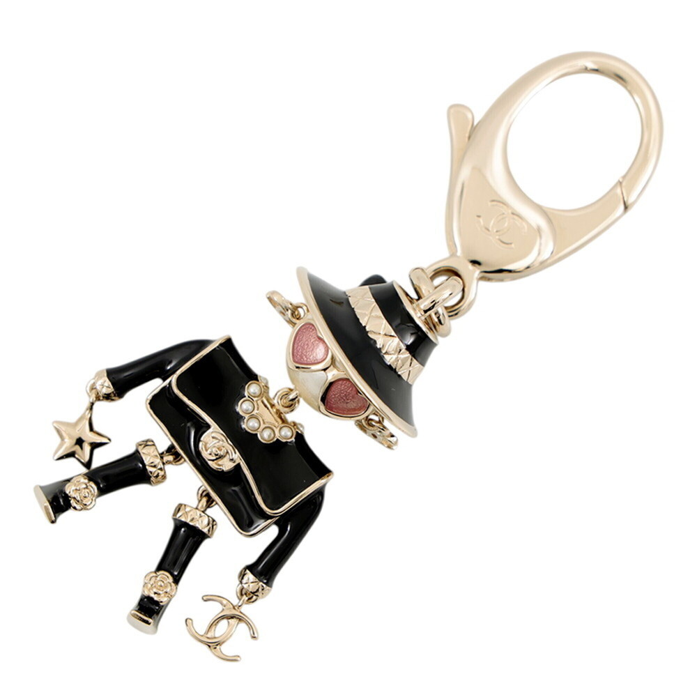 Chanel Keychain Mademoiselle Gabrielle Faux Pearl Metal B25B ABG014 CHANEL Ch...